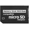 OcioDual Adattatore da Micro SD Fino 64GB a Memory Stick PRO Duo MS Nero Convertitore Lettore Card per PSP Fotocamera Handycam