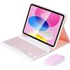 SOPPY Custodia con Tastiera e Mouse per iPad 11a Generazione (A16) 11 Pollici 2025, 10a Gene 10,9 Pollici 2022, cover Protettiva Staccabile, con Slot per Penna Stilo, Layout Italiano - Rosa