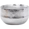 FineBuy Tavolino Salotto Metallo Tavolo da Soggiorno Martellato 60x60x35 cm Argento | Tavolinetto Rotondo Orientale | Tavolino da caffè Alluminio