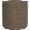 HOMCOM Pouf Rotondo 2 in 1 con Rivestimento Rimovibile, Pouf Poggiapiedi in Tessuto Effetto Lino, Legno e Spugna, Ø41x41 cm, Marrone