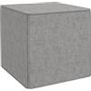 HOMCOM Poggiapiedi Quadrato 2 in 1 con Rivestimento Rimovibile, Poggia Piedi in Tessuto Effetto Lino, Legno e Spugna, 41x41x41 cm, Grigio Chiaro