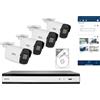 ABUS TVVR36444T - Kit telecamera di sorveglianza con 4 mini tube da 4 megapixel, registratore a 4 canali con disco rigido da 1 TB, per riconoscimento personale, rilevamento auto, registrazione interna