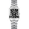 OIDEA Coppia Orologi Quadrato Orologio Da Polso: Orologio Da Donna Nero Analogico Al Quarzo Acciaio Inossidabile con Quadrante Romano Calendario Regalo per la Partner Donne, Bracciale