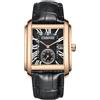 OIDEA Orologi da uomo in pelle: quadrante romano in oro rosa con datario nero cinturino in vera pelle orologio vintage con quadrante secondi impermeabile regalo per amico fratello padre, cinghia