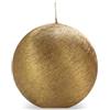 Cereria Di Giorgio - Candela Sfera Graffiata Metallizzata - Diametro 10 cm - Colore Oro - Durata 49 ore - 1908 Collection - Artigianale