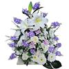DRW Centro di Fiori Artificiali Cimitero, Chiesa Matrimoni sepolture Malva e Bianco con gerbere, lilium, Lillà e peonie 65x40x60 cm