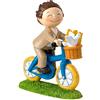 Mopec Figura di Pastello di Bambini in Bicicletta, Poliresina, Marrone, 4.09 X 13.7 X 16 Cm