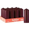 Bolsius Candele a pilastro lisce - Colore rosso bordeaux - 12 pezzi - 15 x 6 cm - Candele decorative per la casa - Durata 42 ore - Non profumate - Contiene cera vegetale naturale - Senza olio di palma