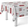 Martina Home Tovaglia in tela cerata Sea, 260 x 140 cm, colore: rosso