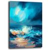 Printerland Quadro Moderno Soggiorno Astratto MARE ONDE Quadri moderni da Parete Salone XXL grande Stampa su tela Canvas Decorazione Murale muro Arredo Camera da letto Cucina (30x40 cm, 5)