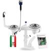 GM GranMaster GRANMASTER Sifone da Cucina Lavello automatico salvaspazio a 2 camere con troppopieno - Raccordo di scarico per lavello - Attacco sul fondo: cestello da 1 1/2 valvola eccentrica 3 1/2 - 30x25x35cm