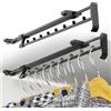 Aresvrgo 2 Pezzi Appendiabiti Estraibili per Armadio 45 cm, Asta Appendiabiti Regolabile 45-82 cm, Adatto a Tutti I Tipi di Armadi Domestici e Ufficio