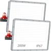 YIQIBRO 200W Faretto LED da Esterno 2 Pezzi - 20000LM Faretti Faretto da Esterno Impermeabile IP67 7000K Luce Fredda Faro Fari a LED per Esterni Giardino/Capannone