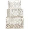 HOME DECO FACTORY, RG0022, X3 Cesto Rettangolare Boho Nesting - Pratico ed Elegante Contenitore Decorativo per la casa - Ideale per Giocattoli, Vestiti, Accessori - Taglia: Grande, Beige