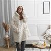 HOME DECO FACTORY, TX0277, Plaid Jacquard Sherpa Crema, Ideale per Il Comfort e la Decorazione d'interni, Versatile Come copriletto, di Facile Manutenzione, Dimensioni 130x170 cm, Colore Beige
