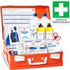 AIESI® Cassetta medica di pronto soccorso ALLEGATO 1 CON SFIGMOMANOMETRO per aziende più 3 dipendenti, Cartello segnaletico in alluminio, Conforme DM388/DL81, Made in Italy