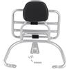 Klanata Portapacchi posteriore Klanata argento con cuscino per schienale per Vespa Sprint Primavera, universale per 50 125 150 250 300 GTS per maggiore comfort e spazio di archiviazione