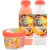 Garnier Fructis Hair Food Ananas Balsamo 350ml + Shampoo 350ml + Maschera Triplo Uso 390ml Trattamento per Capelli Lunghi e Spenti Azione Districante Lunghezze Luminose - Set da 3