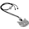 Vestopazzo AL04208 - COLLANA PENDENTE CON SFERE MODELLATE E MUSINO DI GATTO, IN ALLUMINIO RICICLATO