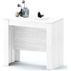 Bricozone Tavolo Consolle Allungabile Clarissa, Design Moderno Elegante, Tavolo Per Casa Ufficio, Tavolo 14 Posti Salvaspazio Multiposizione, Allungabile Fino A 3 Metri 78 x 51 x 90 cm, Bianco Frassinato