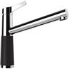 SCHOCK Rubinetto da cucina SC-510 Nero - Rubinetto a bassa pressione CRISTADUR con doccetta estraibile e connettori standard