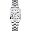 OIDEA Coppia Orologi Quadrato Orologio Da Polso: Orologio Da Donna Argento Analogico Al Quarzo Acciaio Inossidabile con Quadrante Romano Calendario Regalo per la Partner Donne, Bracciale
