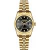 OIDEA Coppia di orologi da donna in acciaio inossidabile: nero oro orologio da polso analogico al quarzo calendario strass quadrante con lancette luminose, regalo per donne partner, Bracciale