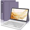 IVEOPPE Custodia con Tastiera per Samsung Galaxy Tab S7 FE/S8+/S7 Plus 12.4 Cover con S Porta Penna, Italiana Tastiera (Layout é.ç.§ QWERTY) Compatibile SM-X800/X806/T970/T975/T730/T736B,Viola