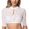 Generic Lingerie da donna in pizzo patchwork tedesco Oktoberfest bavarese costume cosplay personalizzato camicetta formale Dirndl costumi da donna camicia Dirndl camicia da donna camicie Dirndl, bianco, S