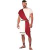pvucpot Costume da uomo dell'imperatore romano Caesar Toga One Shouder tunica Top con gonna gladiatore dei ed eroi dell'antica Grecia Costume da adulto