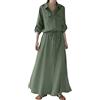 Cocila Boho Chic Dresses Moda Casual da Donna Tinta Unita con Bottoni Scollo a V Camicia Abiti Estivi Abiti Cardigan Casual Abito Temperamento Sciolto Abito Elegante Manica Corta