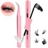 Heracks 2 pezzi colla per ciglia e sigillo con pinzette per ciglia, colla fai da te e applicatore per ciglia, strumento per mantenere le ciglia impermeabili 72 ore, colla e tweezers (kit rosa)
