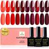 YSUVIN Smalto Semipermanente Unghie, 10 Colori Rosso Profondo Rosso Granato Vino d'annata Rosso Smalto Per Unghie, Soak Off UV/LED Nail Art Gel Nail Polish Smalto Set, Natale, 8ml