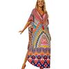 L-Peach Donna Abito Lungo Maxi Pizzo da Spiaggia Kaftan Parei Copricostume Copribikini Cover ups