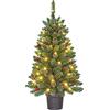 Black Box Trees Creston - Albero di Natale artificiale in vaso con illuminazione a LED, altezza 90 x diametro 50 cm, colore: Verde