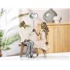 GILDE Statuetta decorativa a forma di cuore, coppia di innamorati in panchina, con palloncino a forma di cuore, decorazione per matrimonio, colore: bianco bronzo grigio, altezza 24,5 cm