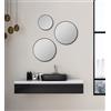 Talos Picasso Specchio Nero Ø 40 cm - Telaio in alluminio di alta qualità Specchio da bagno rotondo per un ambiente elegante - Elegante specchio da parete che unisce funzionalità e design moderno.