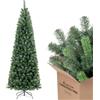 SALCAR Albero di Natale Slim Artificiale 210 cm, Abete di Natale con Guanti e 818 PVC Punte per Rami, Supporto in Metallo, Montaggio Rapido, Ignifugo