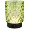 BRILONER - Lampada da tavolo a LED senza fili IP44 con corpo in vetro, dimmerabile a tocco, batteria ricaricabile e sorgente luminosa intercambiabile, lampada da comodino, 15x11 cm, verde