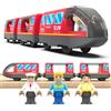 LiRiQi Treno Elettrico per Bambini, Locomotiva ad Azione a Batteria Rail Treno passeggeri, Auto Giocattolo compatibile con Thomas Brio, Giocattolo Regali per Ragazze Ragazzi 3 4 5 6 7 anni, Rosso
