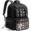 Prokva Ita Bag Pin Display Zaino con Inserti per Spille, Kawaii Ita Zaino per Anime Cosplay, Nero (Borsa Vuota)