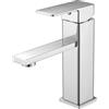 Vuadzren Rubinetto Bagno Lavabo Miscelatore da lavabo a foro singolo, forma quadrata,cromo, a leva singola con cartuccia ceramica, in acciaio inox (1, cromo)
