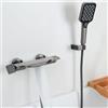 SHANFO Rubinetto Vasca da Bagno a Cascata, Miscelatore Vasca da Bagno con Doccetta,Rubinetto Doccia in Ottone, Grigio, 14Y7OK