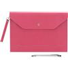 Wonderpool Cartelle Portadocumenti A4 in Pelle Sintetica Alta Capacità Buste Custodia per Portfolio di documenti e Cancelleria Organizer e Custodia Multifunzione per Tablet PC (rosso prugna)