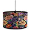 Morbuy Motivo Fiori Paralume Lampada in Bambu, Stile Vintage Diametro 30cm Paralume a Tamburo Paralume Lampada da Tavolo Paralume Lampada da Terra Moderno per Decorazioni (Piante tropicali)