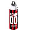 Generico Borraccia Termica Tifoso Calcio Serie A Milanista Interista Napoletano Personalizzata Con Nome e Numero - Misura 23x21 in Alluminio Sublimatico