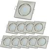 Sweet Led® 10x Fari incasso con portalampada GU10 5W 430 Lumen IP20 LED Luci incasso per soffitto, mobili, spot downlight - quadrato, luce calda, cromo spazzolato