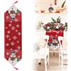 TANCUDER Runner da Tavola di Natale 183 * 33cm Tovaglia Natalizia Ricamata in Cotone e Lino Runner da Tavola con Motivo Pupazzo di Neve e Fiocchi di NeveTovaglia Decorativa Natalizia Ricamo - Rosso