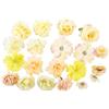 SoeUyd 20 Pezzi Teste di Fiori Artificiali, Fiori Finti per Decorazioni Natalizi, Mini Capolini Finti, Adatto per l'artigianato Fai da te, Decorazioni Murali, Regali di Nozze Decorazione Esterna