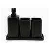 zccz Set di accessori per il bagno nero opaco - Set completo di accessori per il bagno - Dispenser per sapone, portaspazzolino, vassoio per il bagno - Organizzatore bagno